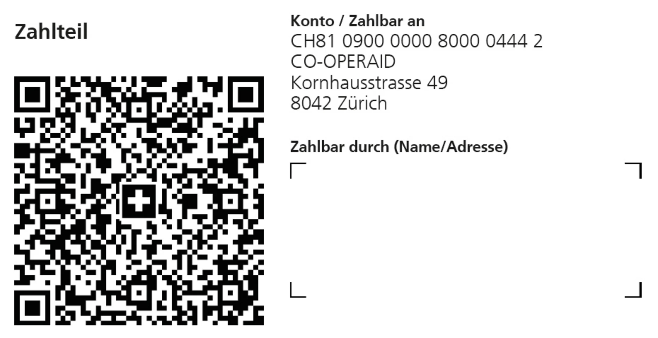 QR-Code Cooperaid Postfinance